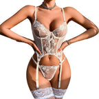 Floral Embroidered Bra and Underwear Set