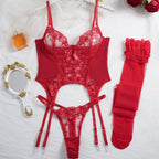 Floral Embroidered Bra and Underwear Set