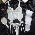 Floral Embroidered Bra and Underwear Set